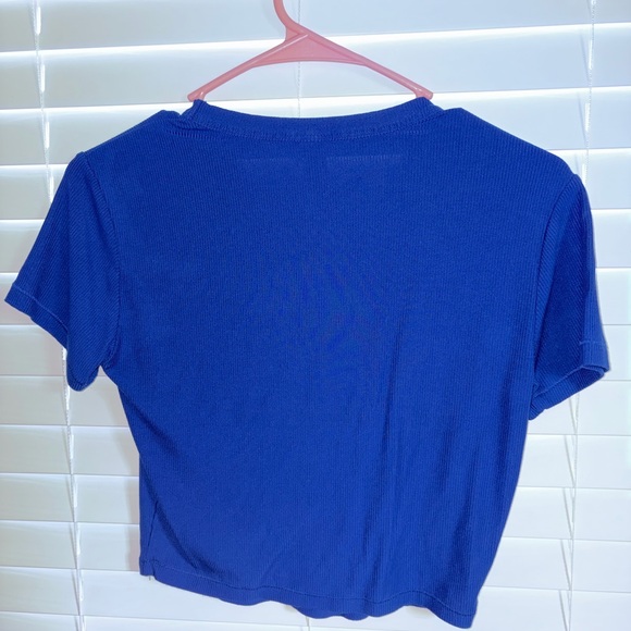 Skims Blue Cropped Tee - Size L - Picture 3 of 4